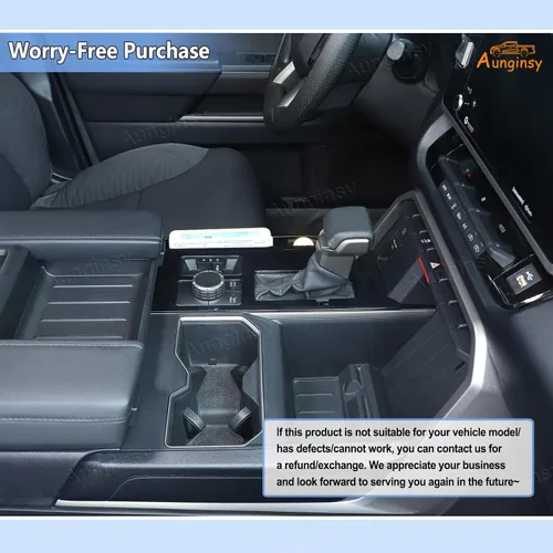 Miniatura 6 de Aunginsy Marco para panel de cambio de marchas con caja de almacenamiento Compatible con Toyota Tundra/Sequoia 2022-2024 2025 Protector contra