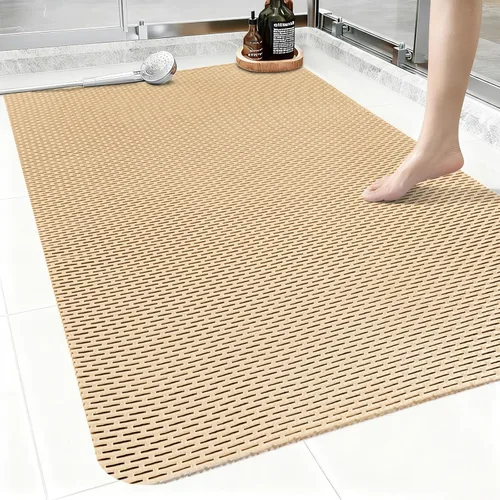 Miniatura 9 de Alfombrilla de ducha antideslizante: 35 x 24 pulgadas, extra grande para ducha interior, tapete de ducha antideslizante de PVC recortable, sin olor