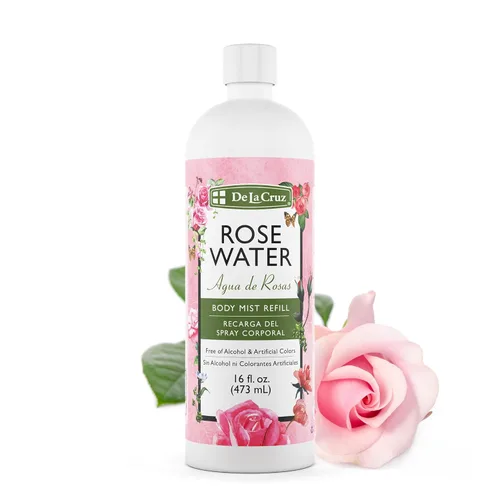 Miniatura 10 de De La Cruz Pure Rose Water - Aerosol de agua de rosas para cara, piel y cabello, tóner y agua de rosas para el cabello, sin alcohol, sin parabenos