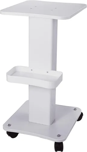 Carrito de esteticista con ruedas, soporte de aluminio para máquina de belleza de spa, carga de 135 libras, carrito rodante de 3 niveles para