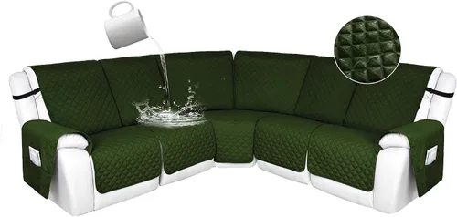 Miniatura 110 de HDCAXKJ Fundas de sofá seccional reclinable 100% impermeable, forma de L, funda de sofá reclinable lavable acolchada suave para mascotas, perro