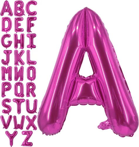 Miniatura 26 de Lovoir Globos grandes de 40 pulgadas de color rosa intenso con la letra H de gran tamaño, globo de helio de aluminio de Mylar para decoración