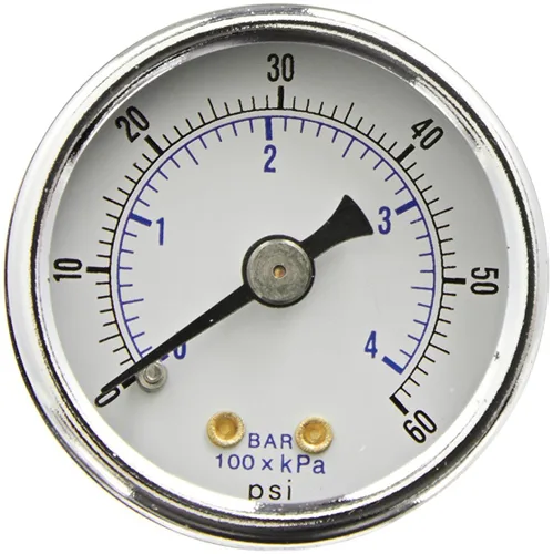 Miniatura 8 de PIC Gauges 102D-158B-GL Medidor de presión en seco de montaje trasero central con caja de acero negro, internos de latón, bisel cromado, lente