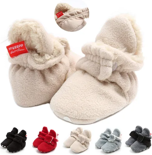 Ohwawadi - Calcetines de forro polar para bebé o niña, suaves y calientes, botas o zapatos para bebés recién nacidos, con estilos de dibujos