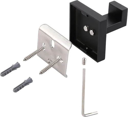 Miniatura 6 de Ganchos de pared para toallas de baño, color negro mate, gancho para toallas de baño, acero inoxidable, cuadrado, para toalla, abrigo, gancho
