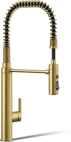 Miniatura 18 de KOHLER 24982-BL Purist - Grifo de cocina de preenjuague de estilo comercial con cabezal rociador de 3 funciones, grifo para fregadero de cocina