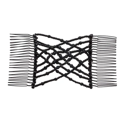 Miniatura 5 de LOVEF Fashion Trend Easy Stretch Double Peines Magic Hair Peines - Blanco y Negro
