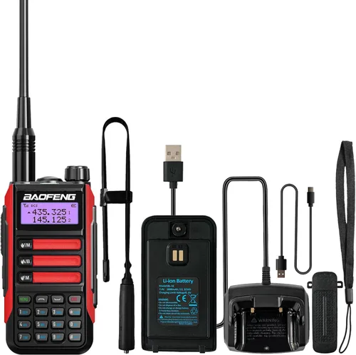 Miniatura 35 de BAOFENG Walkie Talkie UV-16R USB-C 10W con cable de programación Radio bidireccional impermeable de largo alcance de doble banda Radio portátil