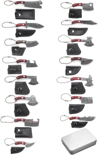 Juego de cuchillos mini, juego de cuchillos pequeños con funda, navajas de bolsillo mini para regalos de coleccionistas de cuchillos y abridor de