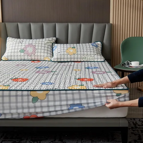 Miniatura 8 de Sábanas bajeras que absorben la humedad, sábanas de látex frescas de verano, cubrecolchón con estampado de dibujos animados para habitación