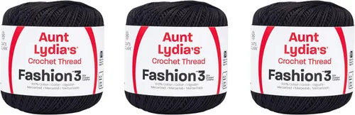 Miniatura 10 de Aunt Lydia Classic Crochet - Paquete de 3 unidades de 350y/1,049.9 ft - Blanco Antiguo