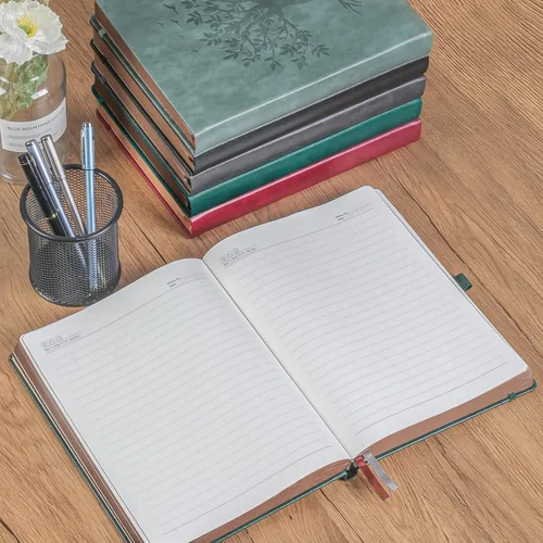 Miniatura 4 de ZXHQ - Cuadernos de diario A5 de 360 páginas a rayas con bolígrafo, para mujeres y hombres, cuaderno de escritura, diseño de árbol de la vida, Verde