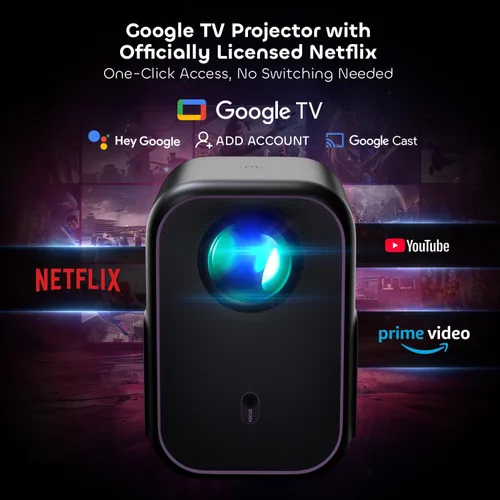 Miniatura 3 de Proyector de TV Google con WiFi Bluetooth, Soporte Full Ultra HD 1080P 4K, Proyección Inteligente para Cine en Casa, Mini Proyector Portátil al Aire