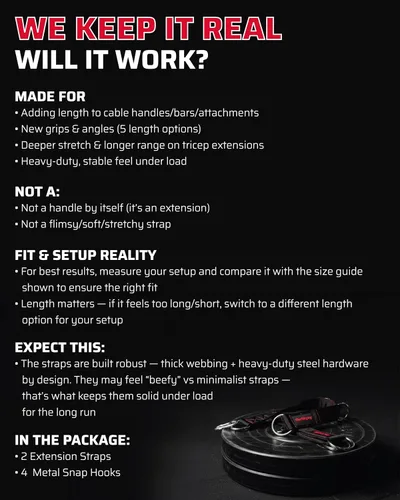Miniatura 4 de THEFITGUY Correas de extensión de cable Desbloquea nuevos agarres y ejercicios 5 longitudes ajustables Resistente para accesorios de cables