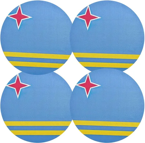 Miniatura 19 de Aruba Flag Round Table Placemats 15 Inch, Seasonal Table Mats Modern Place Mats for Dining, Kitchen, Parties, Camping