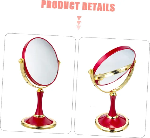 Miniatura 4 de Homoyoyo Espejo de maquillaje con aumento Espejo de escritorio Espejo de maquillaje Lupa Miss Simple Acero inoxidable Tocador Espejo Interior Chica