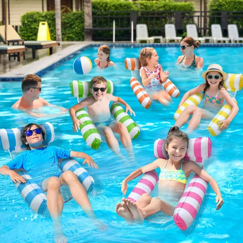 Miniatura 9 de Pool Floats Kids, Meegoo Pool Lounge Chairs 3 Tubes Floaties Water Hammock Inflatable Pool Toys for Kids Ages 8-12 for Summer Party Beach Vacation
