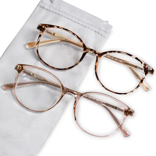 TR90 - Lentes de lectura para mujeres, modernas, redondas, con bloqueo de luz azul para computadora, antifatiga ocular y antirreflejante UV