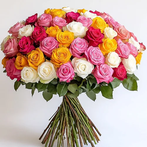 Miniatura 41 de GlobalRose Ramo de 50 rosas surtidas, rosas de origen responsable, flores frescas, ramo fresco de flores seleccionadas a mano para el día