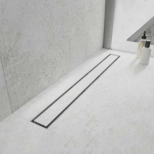 Drenaje de ducha lineal, drenaje de 24 pulgadas con panel 2 en 1 con inserto de azulejos, drenaje de piso de ducha de acero inoxidable 304