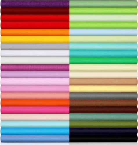 Macarrie 40 piezas de tela de algodón de 10 x 10 pulgadas, paquetes de retazos de tela para manualidades, cuadrados multicolor, costura artesanal,