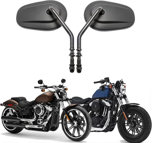 Miniatura 11 de Espejos retrovisores ovalados de 8 mm y 10 mm para motocicleta, compatibles con crucero, picador, bicicleta de calle, bicicleta estándar (negro#1)