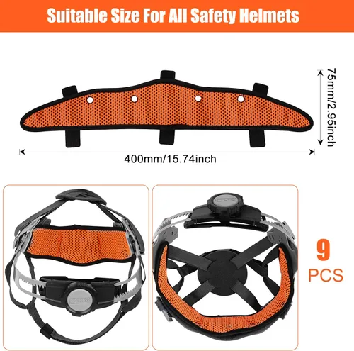 Miniatura 3 de BATVOX 9 unidades lavables y reutilizables para casco – Forro de algodón para casco de edredón