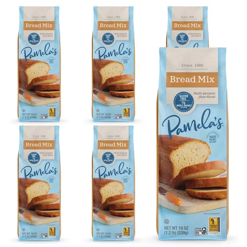 Pamela's Products Sin gluten, mezcla de pan, 19 onzas (paquete de 6)