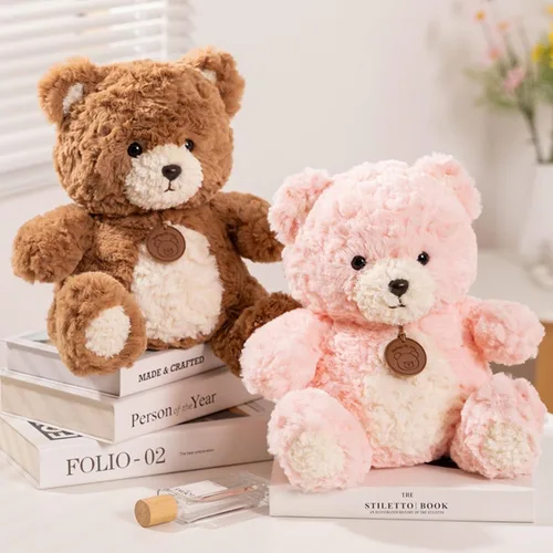 Miniatura 4 de Oso de peluche suave de 9.8 pulgadas, animal de peluche para niños y niños, peluche esponjoso marrón, regalo para cumpleaños, día de San Valentín