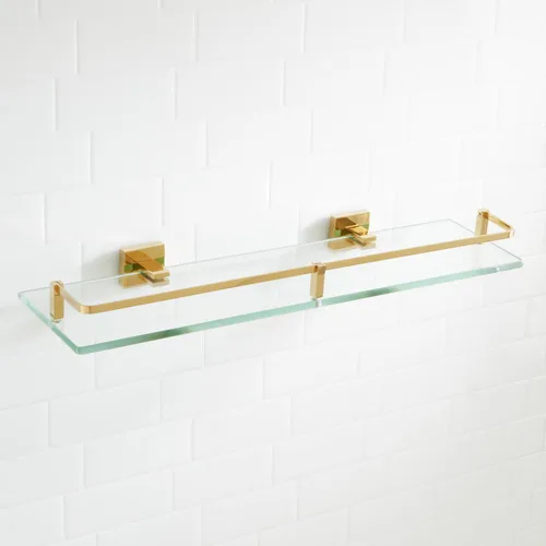 Miniatura 6 de Signature Hardware 295796 Albury Estante de baño de vidrio de 19-5/8