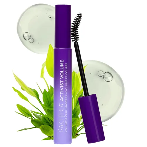 Pacifica Activist Volume & Curl Mascara – Rímel de rizado instantáneo y voluminizador, fórmula de ceras y fibras vegetales, cepillo vegano, vegano
