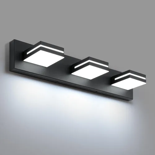 Miniatura 67 de SineRise - Lámpara LED para tocador de baño - Moderna lámpara de acrílico con acabado cromado para iluminación de pared sobre el espejo - 2 luces