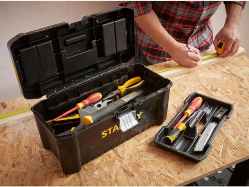 Miniatura 22 de STANLEY Caja de herramientas esenciales (16 pulgadas), solución de almacenamiento duradera con bandeja extraíble y organizadores