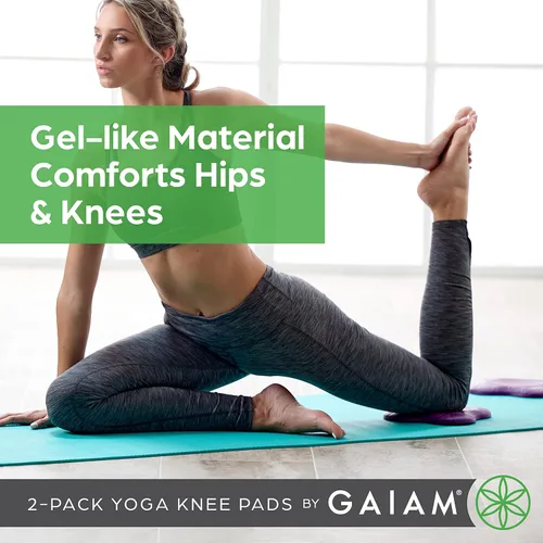 Miniatura 4 de Gaiam - Rodilleras de yoga (juego de 2) - Accesorios y accesorios de yoga para mujeres/hombres, almohadillas para rodillas y codos para fitness
