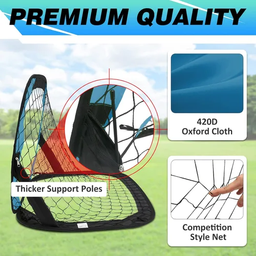 Miniatura 4 de BOHEN Porterías de fútbol desplegables para niños, red de fútbol portátil plegable para exteriores, interiores, patio trasero y playa