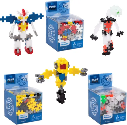 Miniatura 8 de Plus Plus Juego de 3 creadores de misterio – Robots, paquete 1 – Juguete de construcción de construcción de tronco de construcción entrelazado mini
