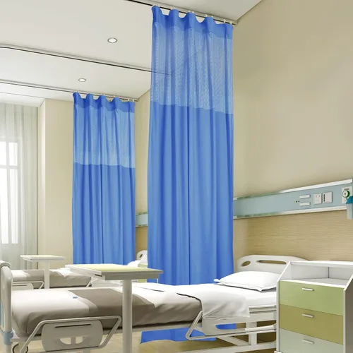 Fcosie Cortinas divisoras de habitación de hospital con ganchos planos para cubículo, pantalla de privacidad para hospital, clínica médica,