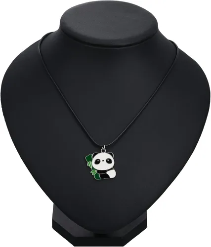 Miniatura 3 de Winssigma Collar de panda para niñas, bonito llavero de panda, pulsera de panda, regalo para adolescentes, Metal, No es una piedra preciosa