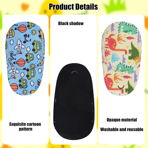 Miniatura 3 de 8 parches para ojos para niños, 3.9 x 2.0 in/4 x 2 pulgadas, poliéster, 8 estilos, divertido, colorido, reutilizable, patrón de dibujos animados