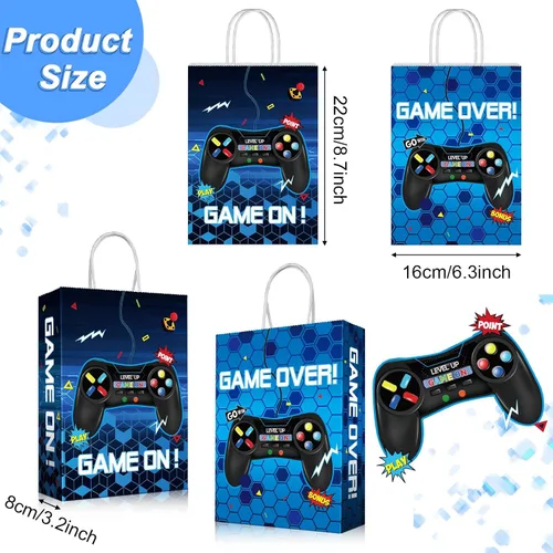 Miniatura 2 de Clabby 16 bolsas para jugadores, recuerdos de fiesta de videojuegos, bolsas de regalo con asa para niños, decoración de fiesta de cumpleaños