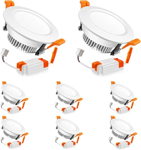 Miniatura 12 de LEDLightsWorld Iluminación empotrable LED de 2 pulgadas, regulable, downlight, 3 W (equivalente a 35 W), luz blanca cálida de 3000 K, luz LED Negro