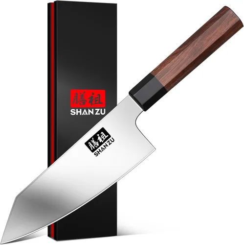 Miniatura 9 de Shan Zu - Cuchillo de chef japonés de 8 pulgadas, cuchillo Gyuto forjado a mano de 9 capas de acero de alto carbono 10CR18MOV, cuchillo profesional