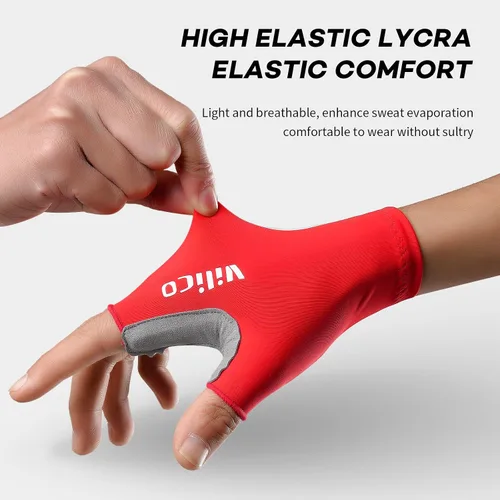 Miniatura 4 de Guantes de ciclismo transpirables para bicicleta de montaña, guantes acolchados de gel de medio dedo, guantes de ciclismo para hombres y mujeres que