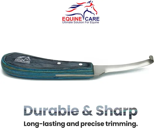 Miniatura 2 de Equine Care Cuchillo de pezuña para zurdos – Hoja estrecha de acero inoxidable J2 afilada, mango ergonómico antideslizante Herramienta profesional