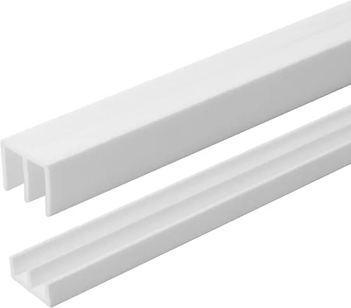 Miniatura 12 de Riel de puerta corredera de panel de 1/4 pulgadas, juego superior e inferior de plástico negro de 48 pulgadas, fabricado en EE. UU., paquete de 1
