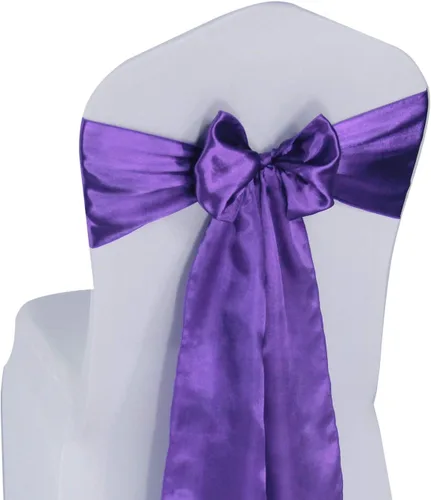 Miniatura 5 de WELMATCH Lazos de satén rosa rubor para silla, 50 unidades, lazos para sillas de decoración de banquetes de boda, fiesta, evento (rosa rubor, 50)
