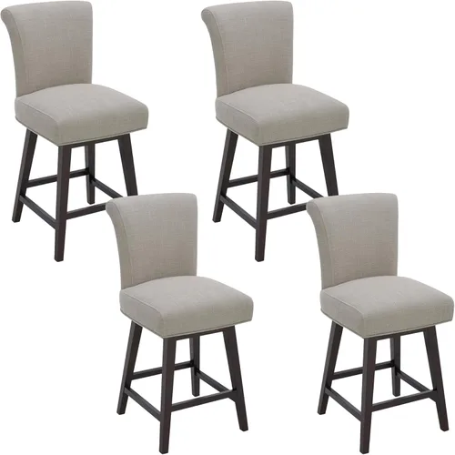 Miniatura 20 de CHITA Taburete giratorio de 26 pulgadas con altura de mostrador, taburete de bar tapizado moderno con respaldo certificado FSC de cuero sintético
