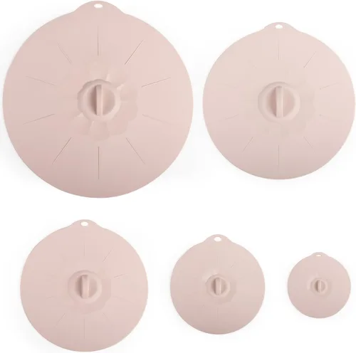 Miniatura 16 de Paquete de 4 tapas de silicona de 3.9 pulgadas para tazas, tazones, platos, sartenes, cubierta para salpicaduras de microondas, recipientes