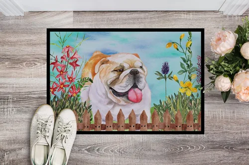 Miniatura 2 de Caroline's Treasures CK1201MAT - Felpudo con resorte de bulldog inglés, 18 x 27 pulgadas, para interiores y exteriores, para entrada