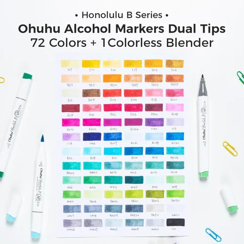 Miniatura 5 de Ohuhu Marcadores de alcohol con punta de pincel, certificado AP, juego de marcadores artísticos de doble punta para artistas adultos, ilustración